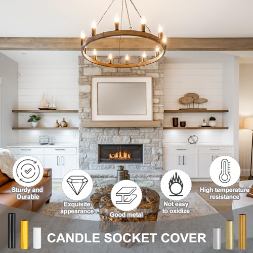 PATIKIL 3 Inch Tall Candle Covers Sleeves 6Pcs Metal E12 Socket Holder