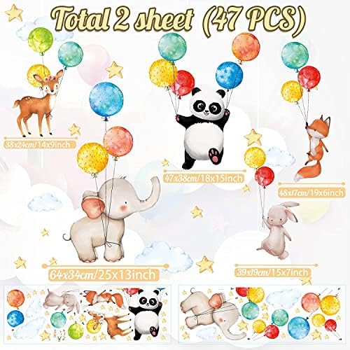 TOARTi Cartoon Animals Wall Stickers for Kids Room Decor