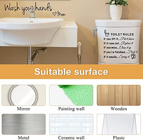 4 Piece Bathroom Wall Decals Set with Quotes