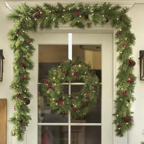 Adjustable Wreath Hanger for Front Door 15 to 25 Length White