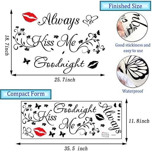 Aeways Kiss Me Goodnight Wall Decals Decor Sticker
