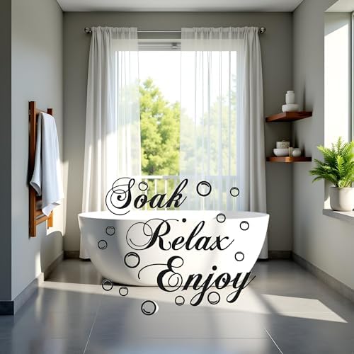 Black Bathroom Wall Decals Soak Relax Enjoy Stickers
