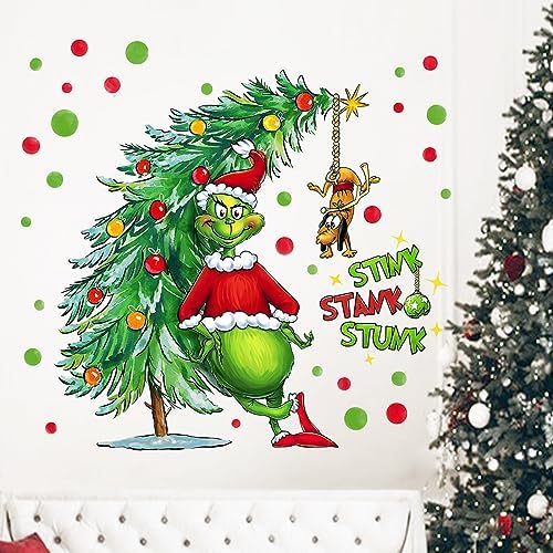 Yovkky Christmas Wall Decals Stickers for Home Bedroom Kitchen