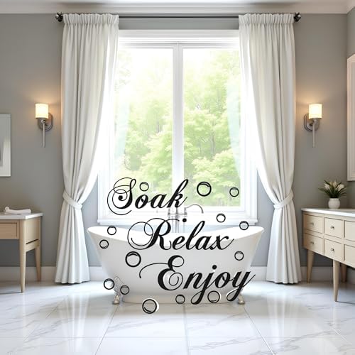 Black Bathroom Wall Decals Soak Relax Enjoy Stickers