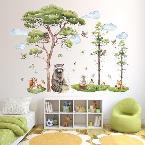 Woodland Animals Wall Decals for Kids Bedroom