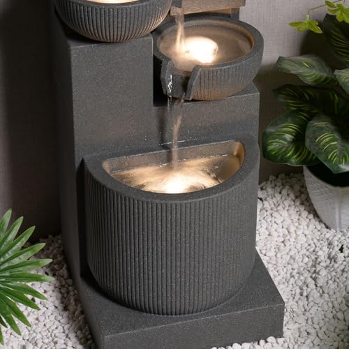 3976 H 5-Tier Eco-Friendly Outdoor Water Fountain with LED Lights