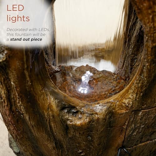 Alpine Corporation 3 Tier Waterfall Fountain with LED Lights