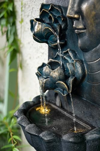 Cheng Pin Outdoor Zen Water Fountain Buddha Statue Wall Mount