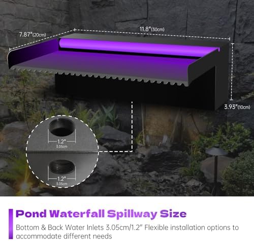 Pamopamo Pool Waterfall Spillway with APP Control LED Lights