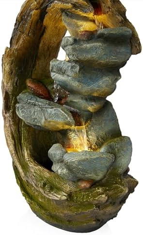 Alpine Corporation WIN1554S Curved Trunk Stone Fountain