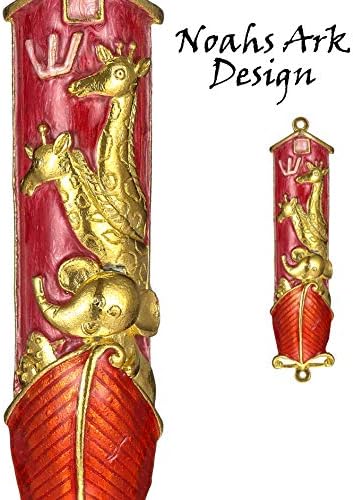 Matashi Hand Painted Mezuzah with Gold and Crystals
