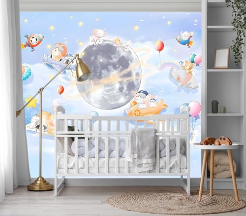 Cartoon Animals Wall Mural - 88 x 59 for Nursery Bedroom Bathroom