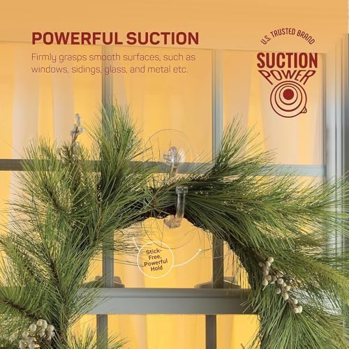 SEWANTA Giant Suction Wreath Hanger for Glass Doors