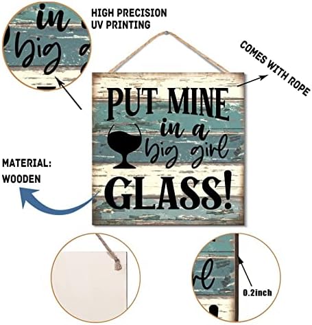 Big Girl Glass Hanging Wooden Sign Rustic Wood Plaque 12x12