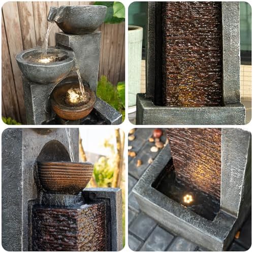 YZM 4291 Inch Tall Outdoor Water Fountain with Lights