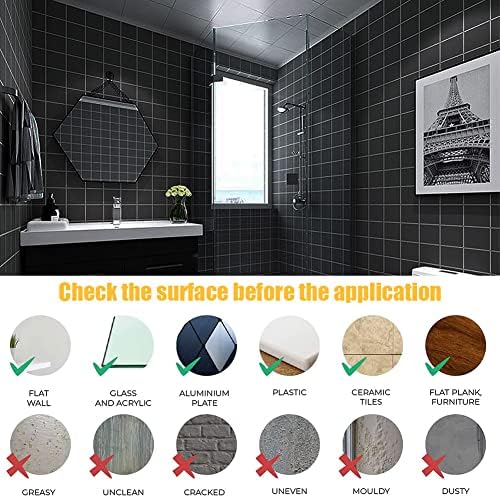 Jaxbo 50pcs Peel and Stick Tile Stickers Black