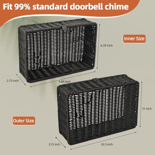 QQKISSSKY Doorbell Chime Cover Box Black