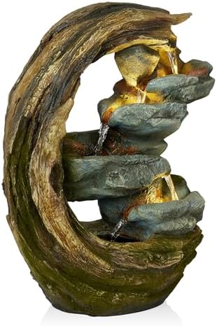 Alpine Corporation WIN1554S Curved Trunk Stone Fountain