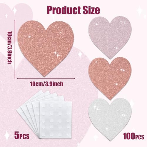Valentines Glitter Heart Cutouts for Decor