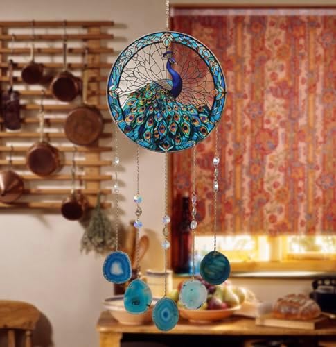 Blue Peacock Dream Catcher for Home Decor