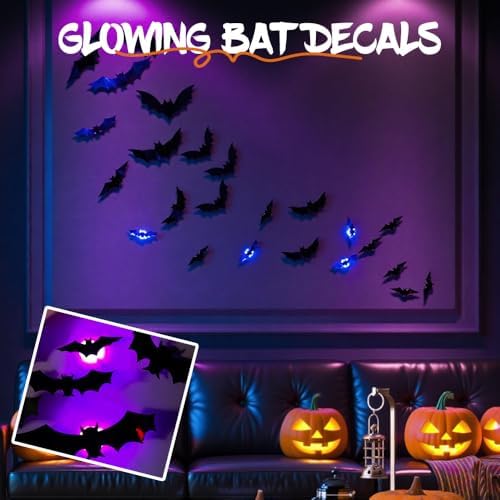 Halloween 3D Lighted Bats Wall Decor