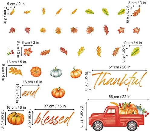 Thanksgiving Orange Truck Wall Decals with Maple Leaves
