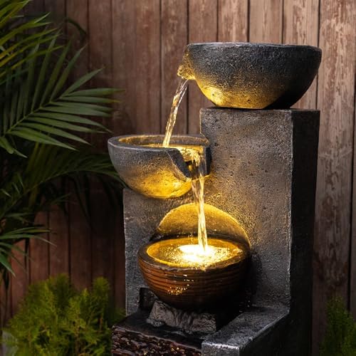 YZM 4291 Inch Tall Outdoor Water Fountain with Lights