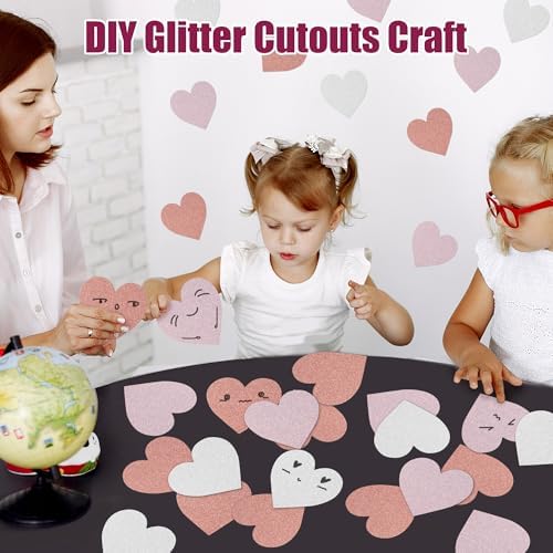 Valentines Glitter Heart Cutouts for Decor