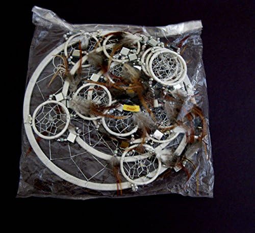 OMA White Dream Catcher with Feathers and Glass