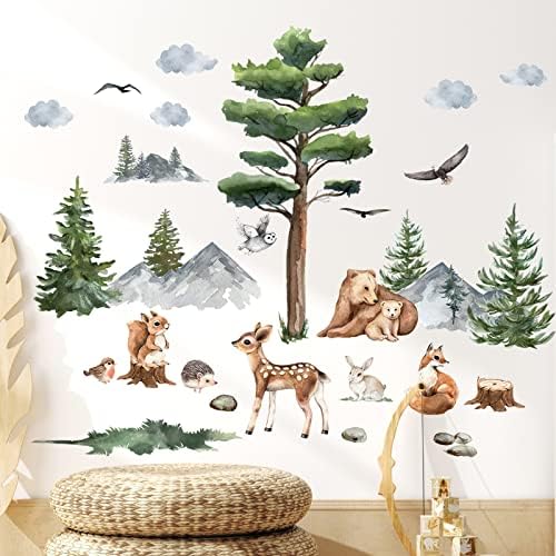 Jungle Animals Wall Decals for Kids Bedroom Playroom Decor