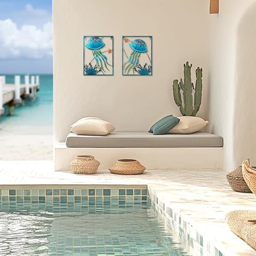 LIFFY Metal Jellyfish Wall Decor with LED Light