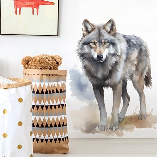 Lifelike Wolf Animal Wall Decal Peel and Stick
