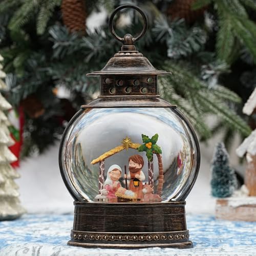 12 Inch Musical Lighted Nativity Snow Globe