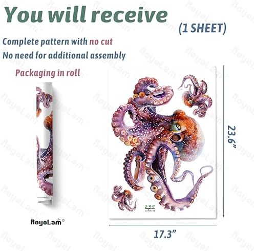 Lifelike Octopus Wall Decal for Nursery and Bathroom