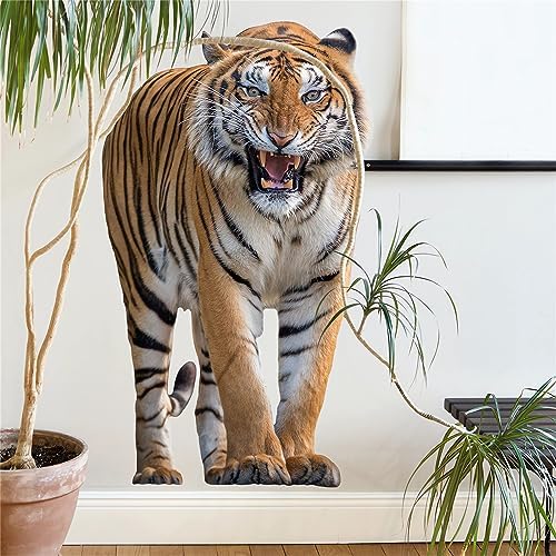 Ferocious Tiger Wall Sticker Realistic Animal Decal