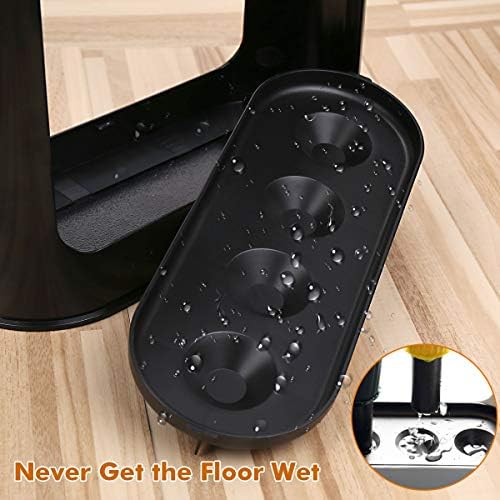 DricRoda 4 Umbrella Stand with Drip Tray Black