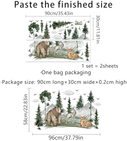3D Jungle Animals Wall Decals for Kids Bedroom Decor