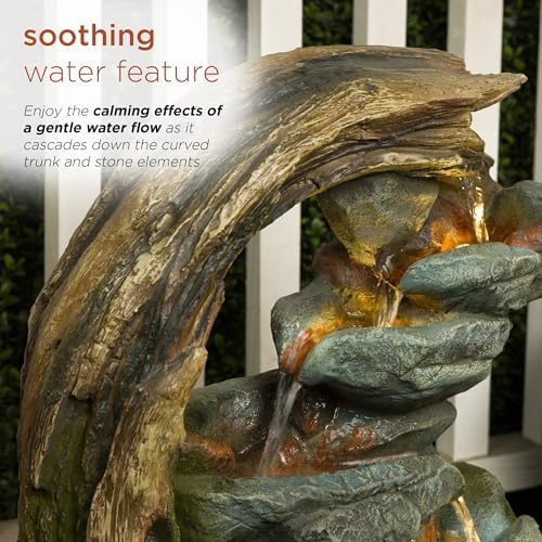 Alpine Corporation WIN1554S Curved Trunk Stone Fountain