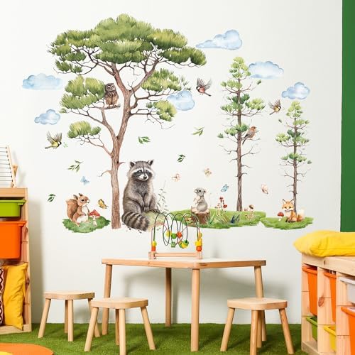 Woodland Animals Wall Decals for Kids Bedroom