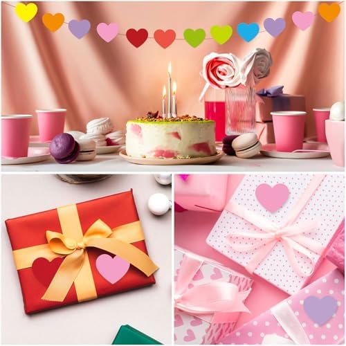 54 Pcs Paper Heart Cutouts Double Sided Valentine Decor
