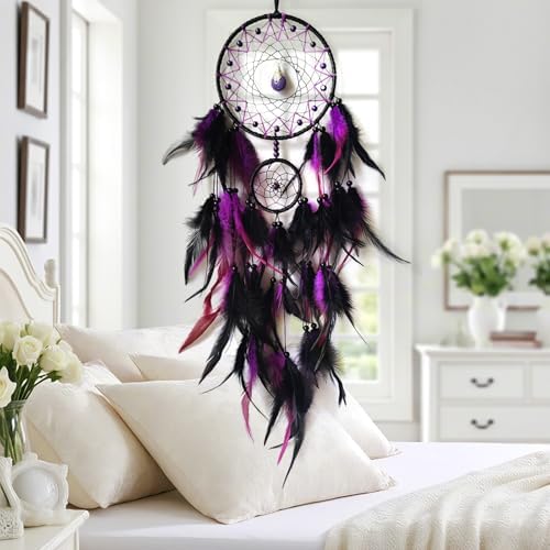 SOYUZU Black Purple Dream Catcher Wall Decor
