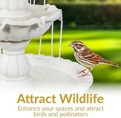 Sunnydaze 57 Inch Welcome 3 Tier Water Fountain - White