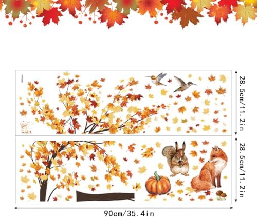 Fall Maple Tree Wall Decals Autumn DIY Decor