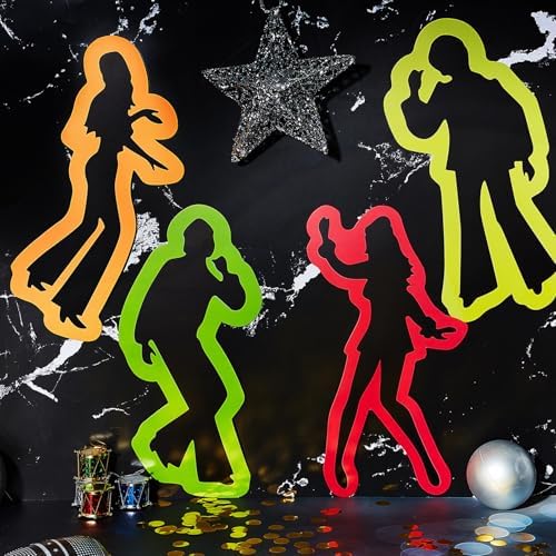 12 Piece 70s 80s Retro Dance Silhouettes Wall Stickers