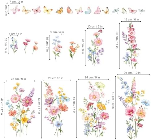 Decalmile Daisy Flower Wall Decals for Kids Room Decor