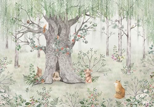 Jdayda Green Forest Mural for Kids Room