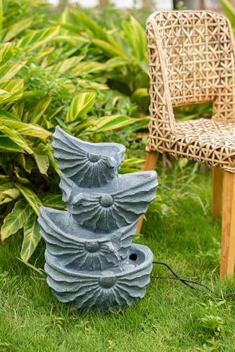 Decorative 4 Tier Nautilus Shell Water Fountain with Light 1