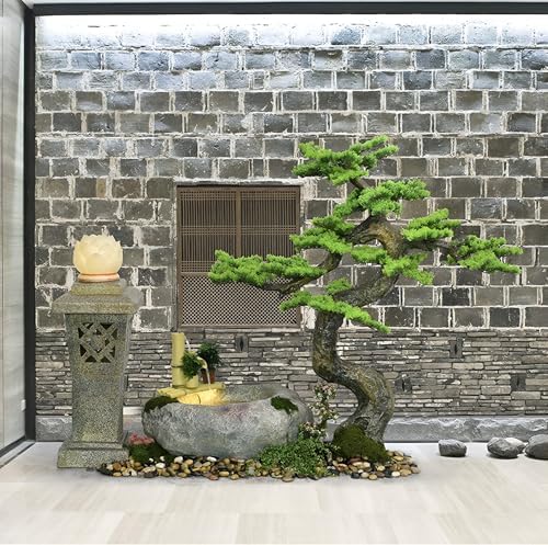 65 Inch Freestanding Fountain Decor Lighthouse with Automatic Pump
