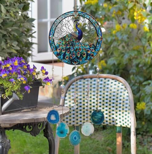 Blue Peacock Dream Catcher for Home Decor