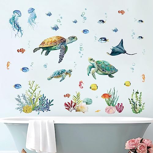 Decalmile Under The Sea Turtle Wall Decals